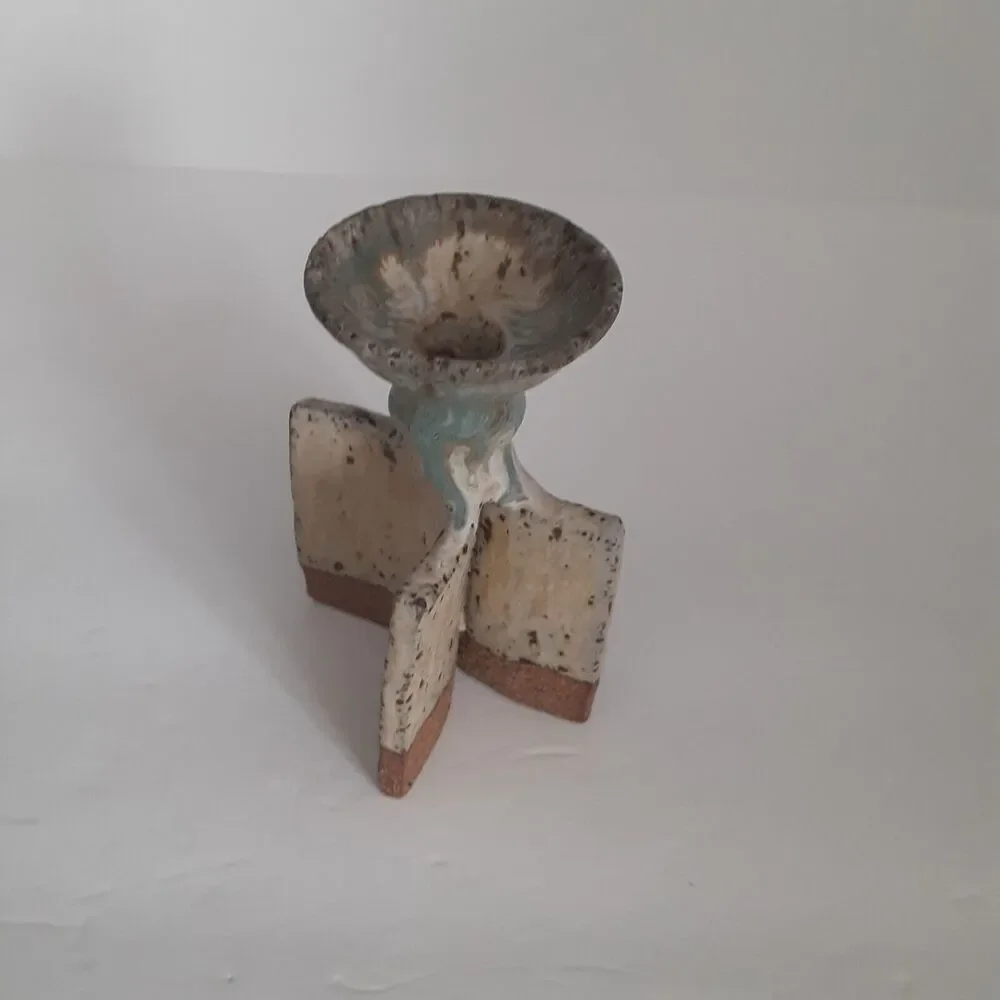 Stone Over Iron Candle Holder Japandi Eclectic Unique